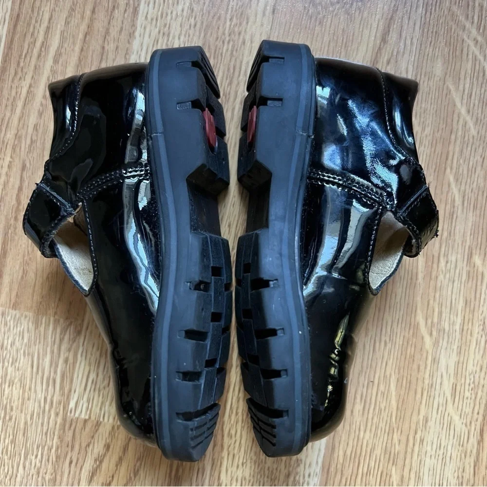Elephanten Little Girls T Bar Black Patent Leather Mary Janes Size 23